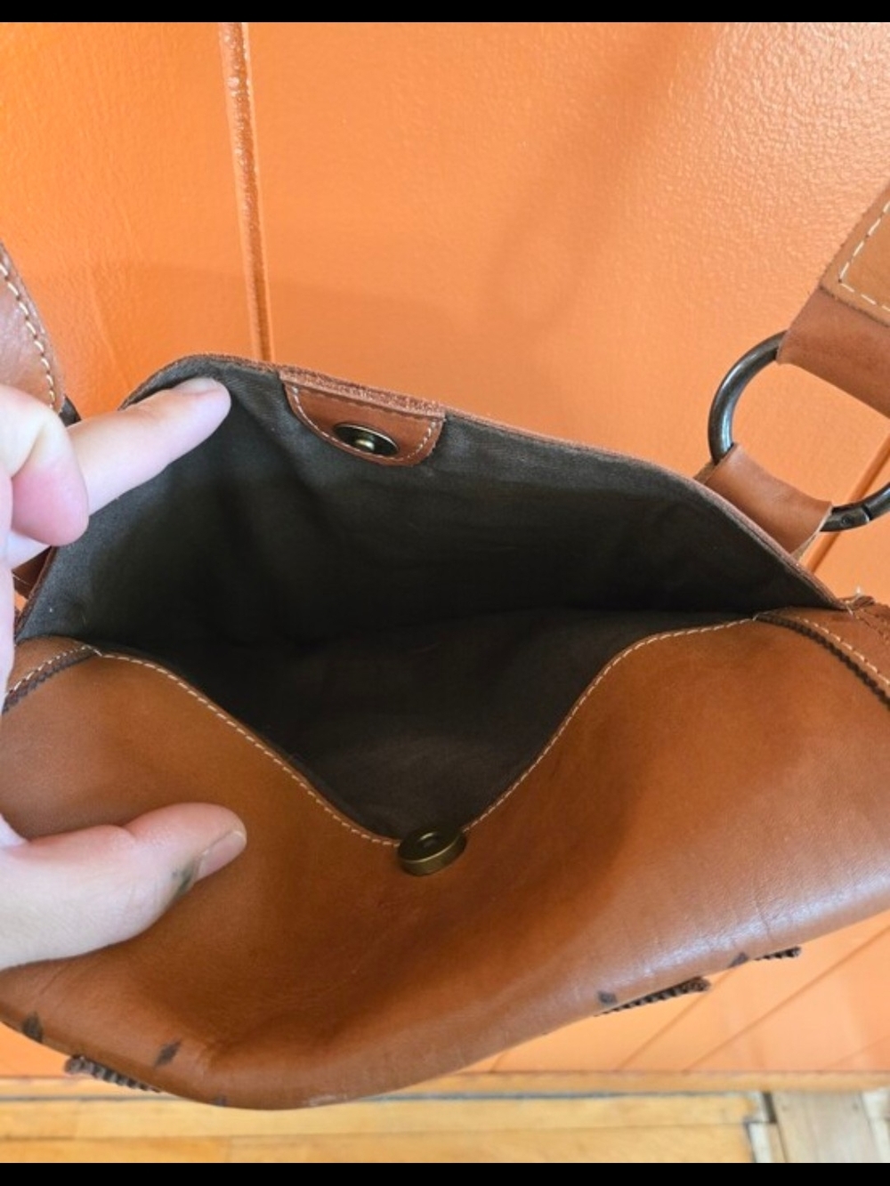STS Ranchwear Brown Fringe Crossbody with Southwestern Embossing - Picture 4 of 8
